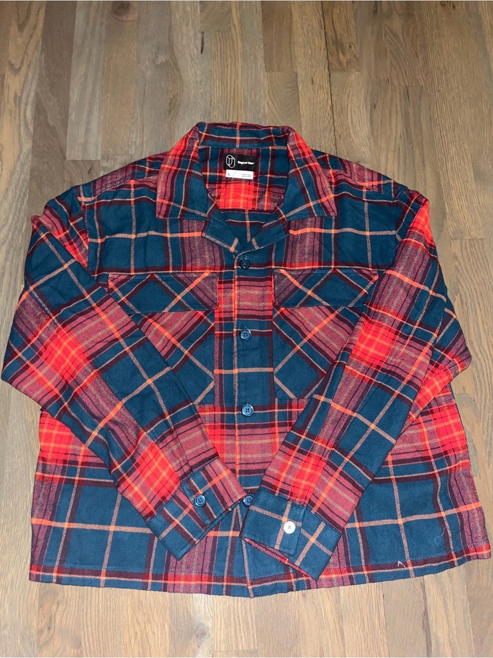 NWT Original Use Plaid Flannel Button Front Shirt Jacket Size Large